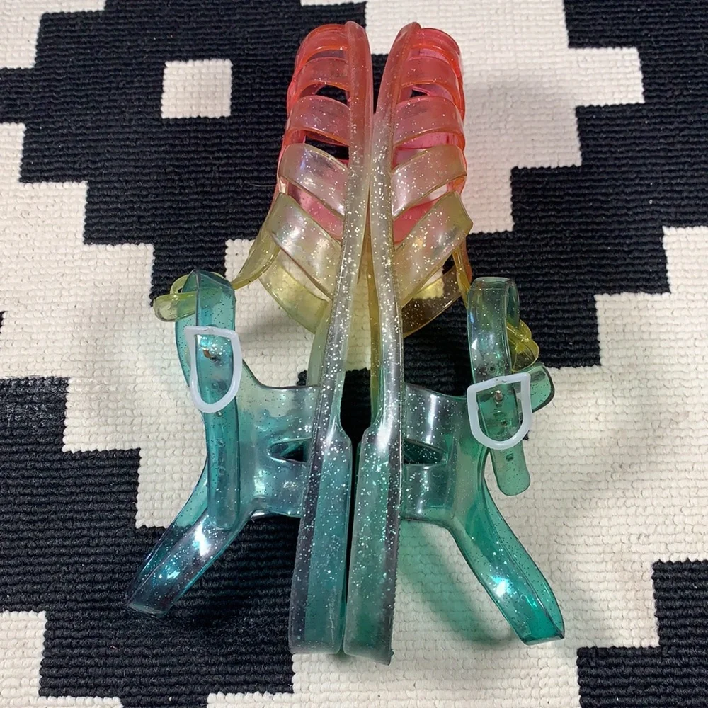 Cutest, rainbow, sparkle, jelly sandals!!